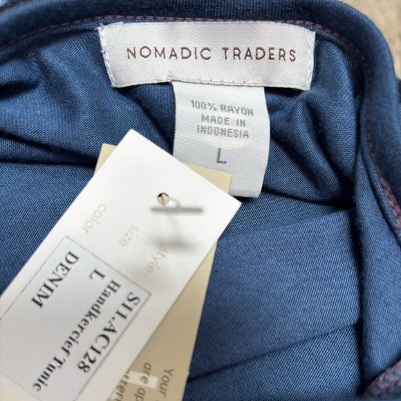 NORMATIC TRADER BLUE TIE DYE OMBRE BEACH RESORT POOL TUNIC/ MINI DRESS SZ L - Picture 6 of 8